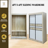 PROMOTION SIAP PASANG Home Elite: 4 FT Sliding Wardrobe / 4 Kaki Almari Baju Sliding Door 2 Sliding 