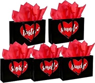 YIXAXKAO 5 Senses Gift Bags Five Senses Gift Bags with Tissue Paper Kraft Paper Bag with Ribbon Hand