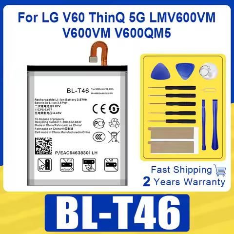 New Replacement Battery BL-T46 5000mAh For LG V60 ThinQ 5G LMV600VM V600VM V600QM5 BL T46 Battery +F