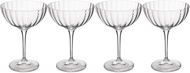 Mikasa Treviso Crystal Coupe Glass 300ml Set of 4 Lead Free Clear Fine Glasses with Ripple Effect fo