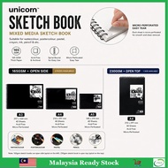 Unicorn A5/A4/A3/B4 Sketch Book 120/165/200gsm Wire-O Binding