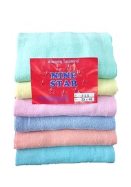 ผ้าขนหนู ผ้าเช็ดตัว ผ้าขนหนูโบราณ ผ้าขนหนูห่อตัวเด็กแรกเกิด ผ้าขนหนู Nine Star ขนาด 23x46นิ้ว จำนวน