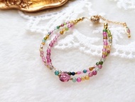 手鍊 /  I 【心中的花】/ 紅碧璽花 /手圍14-19/