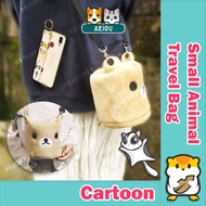 AEIOU😺 Hamster Sugar Glider Hedgehog Small Animals Pet Carrier Travel Bag Outing Bag Beg Berjalan Ha