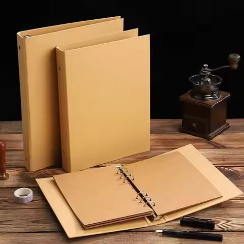 New Kraft Paper Kraft Paper Binder Cover A5 B5 A4 Vintage Binder File Clip Inner Page