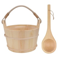 1 Set Sauna Bucket and Ladle Set Wooden Bathing Bucket Spa Foot Bucket Wooden Sauna Bucket Wood Buck