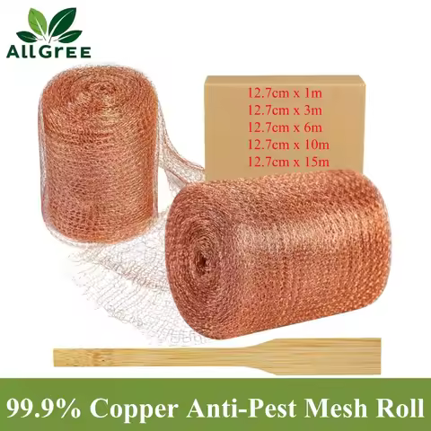 99.9% Copper Mesh Roll for Mice Rodent Rat Repellent, Anti-Pest Copper Mesh Anti-snail Copper Wire w