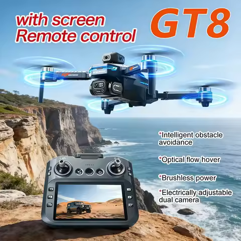 GT8 Drone 2026 6K HD Camera Obstacle Avoidance Aerial Photography Brushless Drone with Screen Foldab