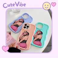 CuteVibe Casing VIVO Anti-Fall Strong - Soft TPU Macaron Color Cute Aesthetic | Pink Rose Black Suit