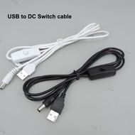 1.5m DC 5V USB Male to DC male Power supply 5.5x2.1mm Cable on off 501 button Switch wire Charging e
