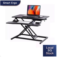 Smart Ergo Upgraded Desk Converter with hydraulic lift | Ergonomic Height Adjustable Standing table 