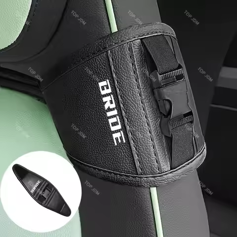 JDM PU Leather Racing Bucket Seat Belt Guide Holder Protector Genuine for BRIDE RECARO SPARCO OMP Ra