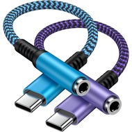 Penyesuai Audio USB C hingga 3.5mm, Penyesuai Bicu Fon Kepala USB Jenis C 2Pek untuk iPhone 17Pro Ma