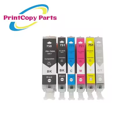 PGI-750 CLI-751 Refillable Ink Cartridge with Chip for CANON PIXMA MG5470 MG5670 MG6470 MG5570 MG667