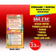 Banner / Banting / Streamer Rukun Islam & Rukun Iman ( 2'x4')