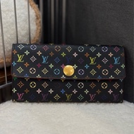 Lv黑色村上隆長夾