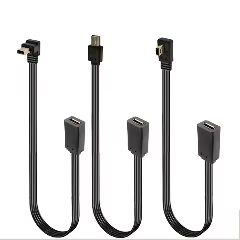0.2M 0.1M 26#AWG 90 degree flat C-type female head to Micro-B micro C-type male head USB data charge