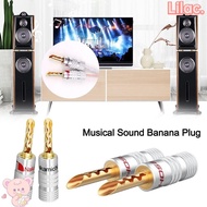 LILAC Musical Sound Banana Plug,  Gold Plated Nakamichi Banana Plug, Pin Screw Type for Speaker Wire with Screw Lock Speaker Wire Cable Connectors