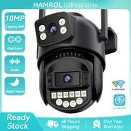 Hamrol 10MP Dual Lens PTZ WiFi IP Camera 5G&2.4G HZ IP66 Waterproof Network CCTV O-KAM APP