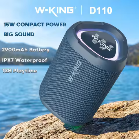 W-KING D110 Portable Bluetooth Speaker, IPX7 Waterproof Wireless Speaker with 15W Loud Stereo Sound,