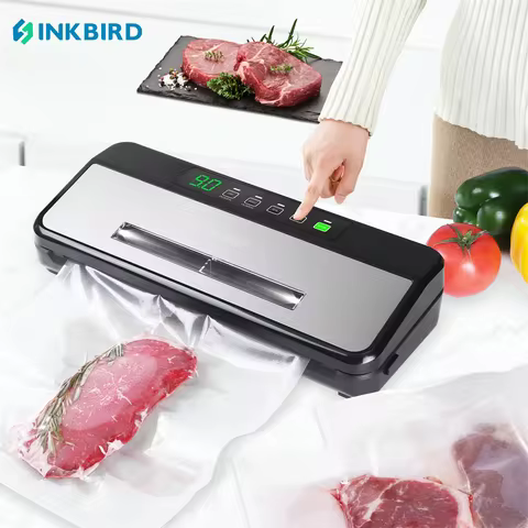 INKBIRDP INK-VS03 80KPA Food Vacuum Sealer Machine Strong Suction Automatic Vacuum Sealer with Start
