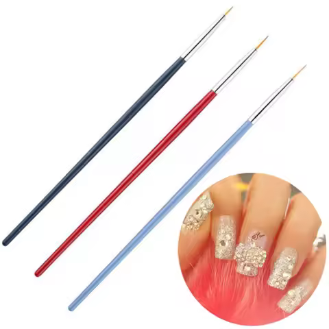 3PCS/Set New Nail Brush Art Line Painting Pen 3D Tips DIY Acrylic UV Gel Brushes Drawing Design Girl