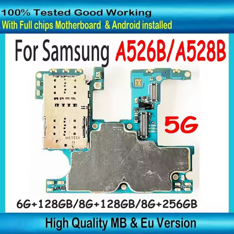 5G Full Working For Samsung Galaxy A52 A526B Motherboard SM-A526B 256gb Mainboard 100% Logic board W