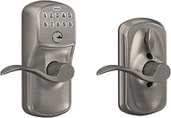Schlage FE595 PLY 619 Acc Plymouth Keypad Entry with Flex-Lock and Accent Style Levers, Satin Nickel