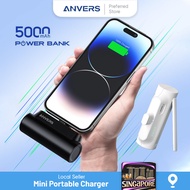 ANVERS Mini Powerbank 5000mah Portable Charger Fast Charging Capsule Lightweight Small Cute Power Bank for Samsung Apple