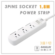 Taiwan Sanyo Extension Cord SYPW-W331DA 3 Holes 3 Seats 1 Cut Safety Dust Cover Power Socket Switch 