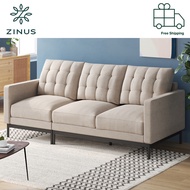 Living Mall Dorcas Fabric/ Leather 2, 3 Seater Sofa Set +