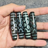 Dzi 7 EYES old green lime, size 5.6cm 7 Medicine Buddhas meaning love, wealth, peace, luck feng shui