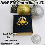 NEW GOLD 916 RING Cincin Crown Rolex, Half Rolex Playboy & CBR Rolex 1C 2C 1g 2g 3g 301025 #SH110