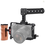 Andoer Camera Cage + Top Handle + Side Hand Grip Protective Cage Kit Aluminum Alloy Camera Video Cag