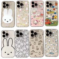 Cute Miffy Line Case For IPhone 16 15 Pro Max Plus 16E 17 Pro 17 Air I17 I6 Cover Soft Silicone Clea