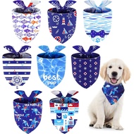 Xuniea 8 Keping Bandana Anjing Bertemakan Nautika, Bandana Anjing Musim Panas, Selendang Segitiga An