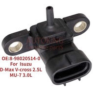 Intake Air Turbo Boost Pressure MAP Sensor 8-98020514-0 For  Isuzu D-Max V-cross 2.5L MU-7 3.0L 8980