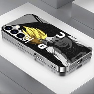 Dragon ball 09 Luxury Plated Frame Glass Phone Case For Samsung Galaxy S22 S23 S24 S25 Ultra A22 A23