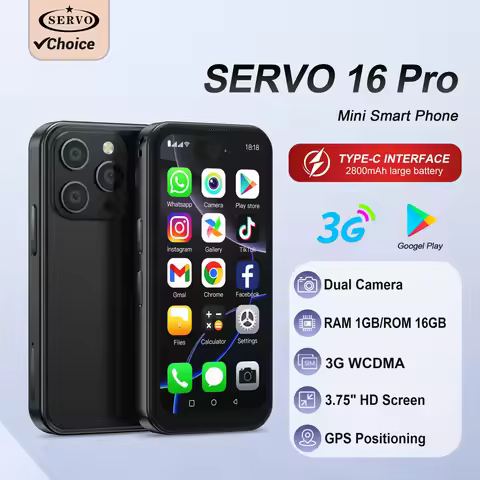 SERVO 16PRO Mini Smartphone 3G WCDMA Dual SIM Android 8.1 16GB ROM WiFi GPS Play Store 3.75"Full Scr