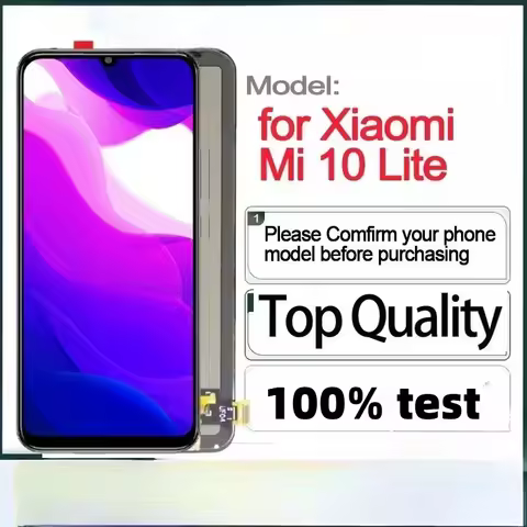 Original all functions LCD Replacement for Xiaomi Mi 10 Lite, 5G Touch Screen, M2002J9G, M2002J9S, X