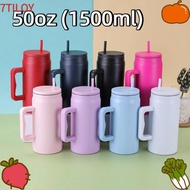 7TILOYSHOP Water Bottle, Simple Reusable Car Cup Thermal, Modern 50oz with Handle and Straw Lid 1500
