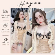 HT407 See-through lace floral nightgown and robe Set with FRAME and stocking clip HT407(123+298)