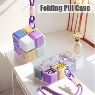 Multi Functional Folding Pill Cases 8 Grid Pill Box Moisture Proof Portable Medicine Storage Box Rub