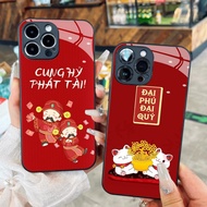 Lucky Glass Case for Happy, Wealth, Great Wealth, Great Fortune CNY 2025 for iPhone 17 16 15 14 13 1