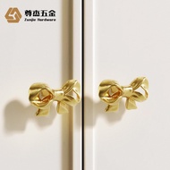 Bow Handle Cabinet Handle Light Luxury Brass Handle Creative Cabinet French Kitchen Cabinet Wardrobe