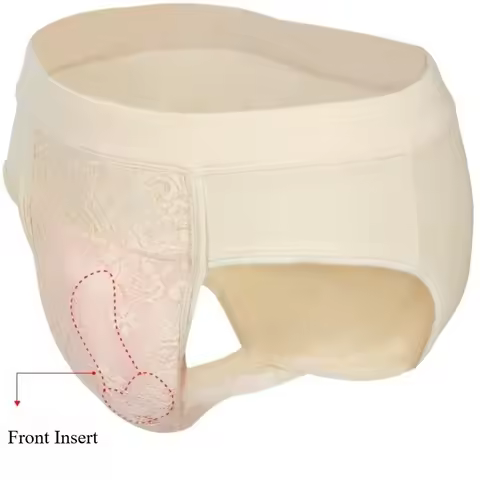 Front Insert Silicon Realistic Vagina Panties Lingerie Brief Shaping for Men Crossdressing Transgend