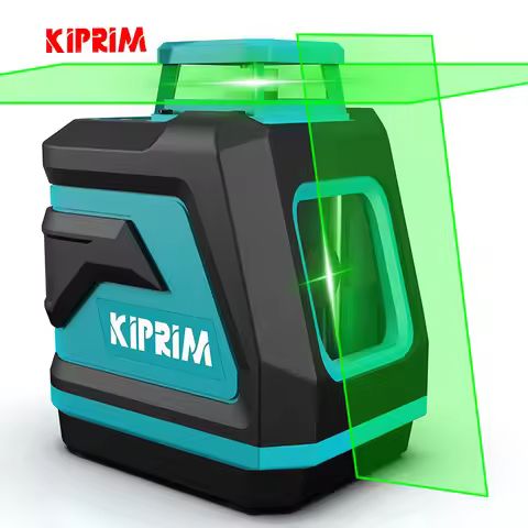 Kiprim Laser Level 2 Lines/5 Lines 360 Automatic Leveling Level Construction Tool Equipment Green Li