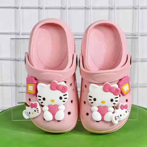 Sanrio Children Slippers Hello Kitty Garden Shoes Kawaii Kids Sandal Beach Shoes Slippers Home Shoes