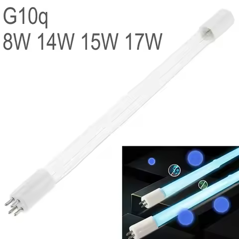 G10q 8W 14W 15W 17W 41V UV Lamp Light with Straight Pipe Type and Single Ended 4 Needle for Air Equi