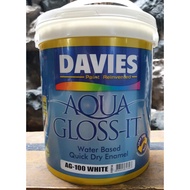 Aqua Gloss-it AG-100 White 4L Davies Aqua Gloss It Water Based Enamel Paint 4 Liters 1 Gallon